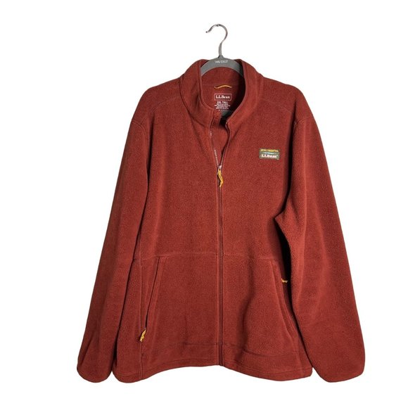 L.L. Bean Other - L.L. Bean Men's XXL Tall Full Zip Fleece Jacket Rust